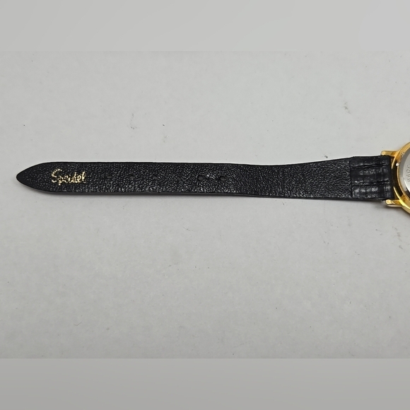 Womens Vintage Edison Moon Phase MOP 24mm Quartz Watch Gold Black New Battery main image 8